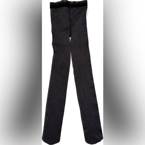 DKNY Control Top Cozy Charcoal Heather Grey Opaque Tights Size Small S New - Picture 2 of 3